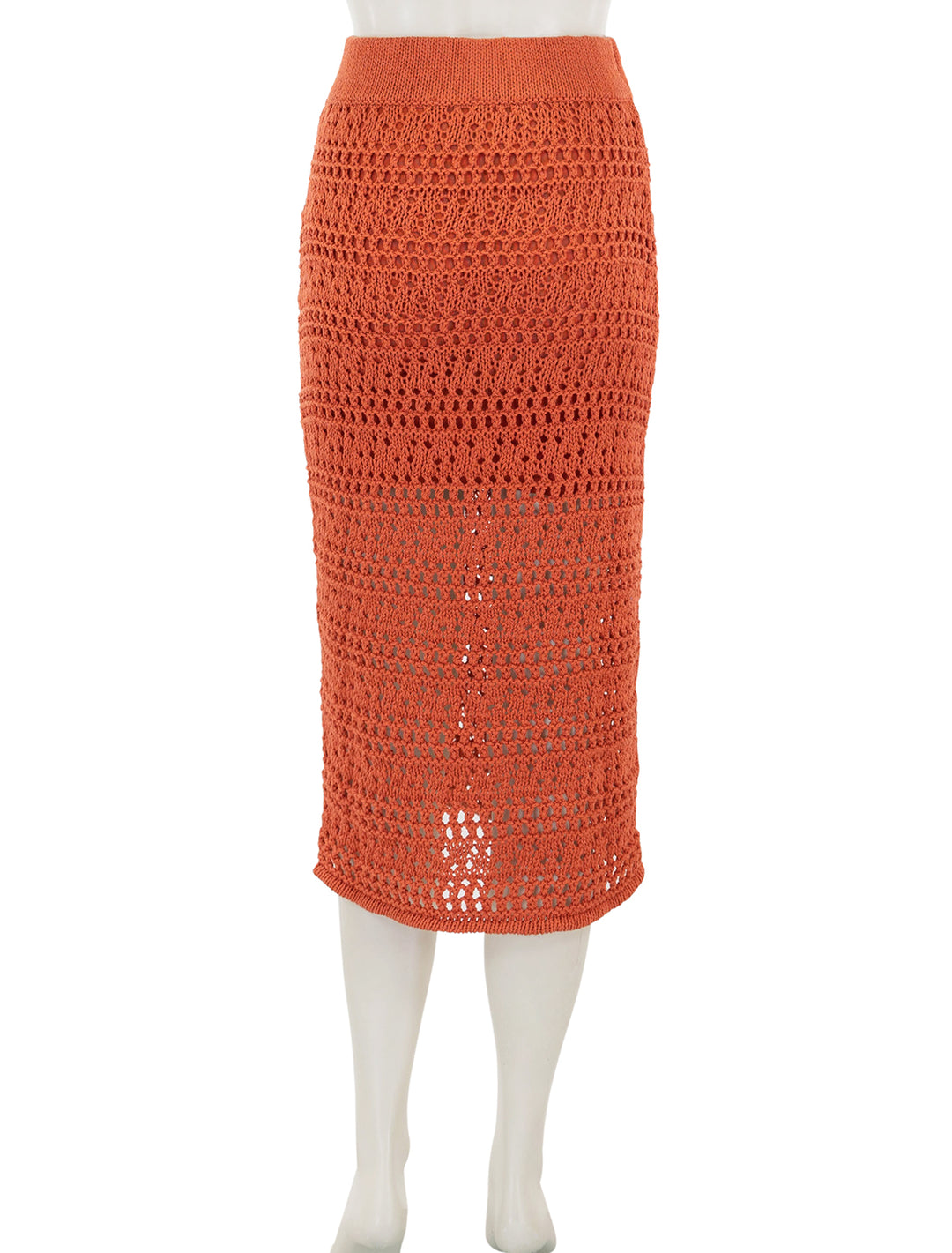 back view of driana crochet skirt in ginger