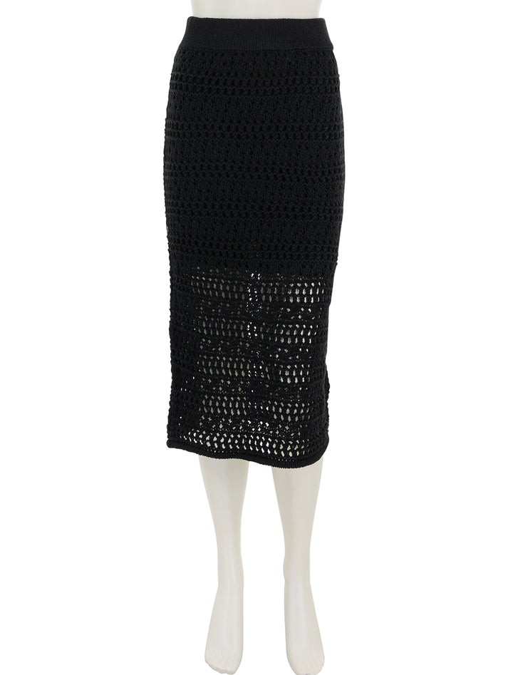 front view of driana crochet skirt in black