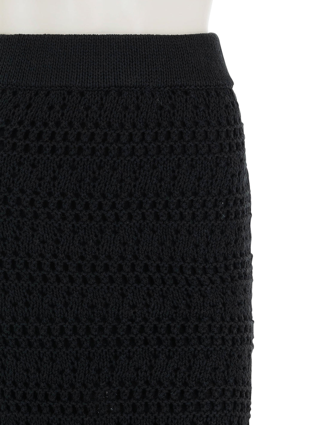 close up view of driana crochet skirt in black