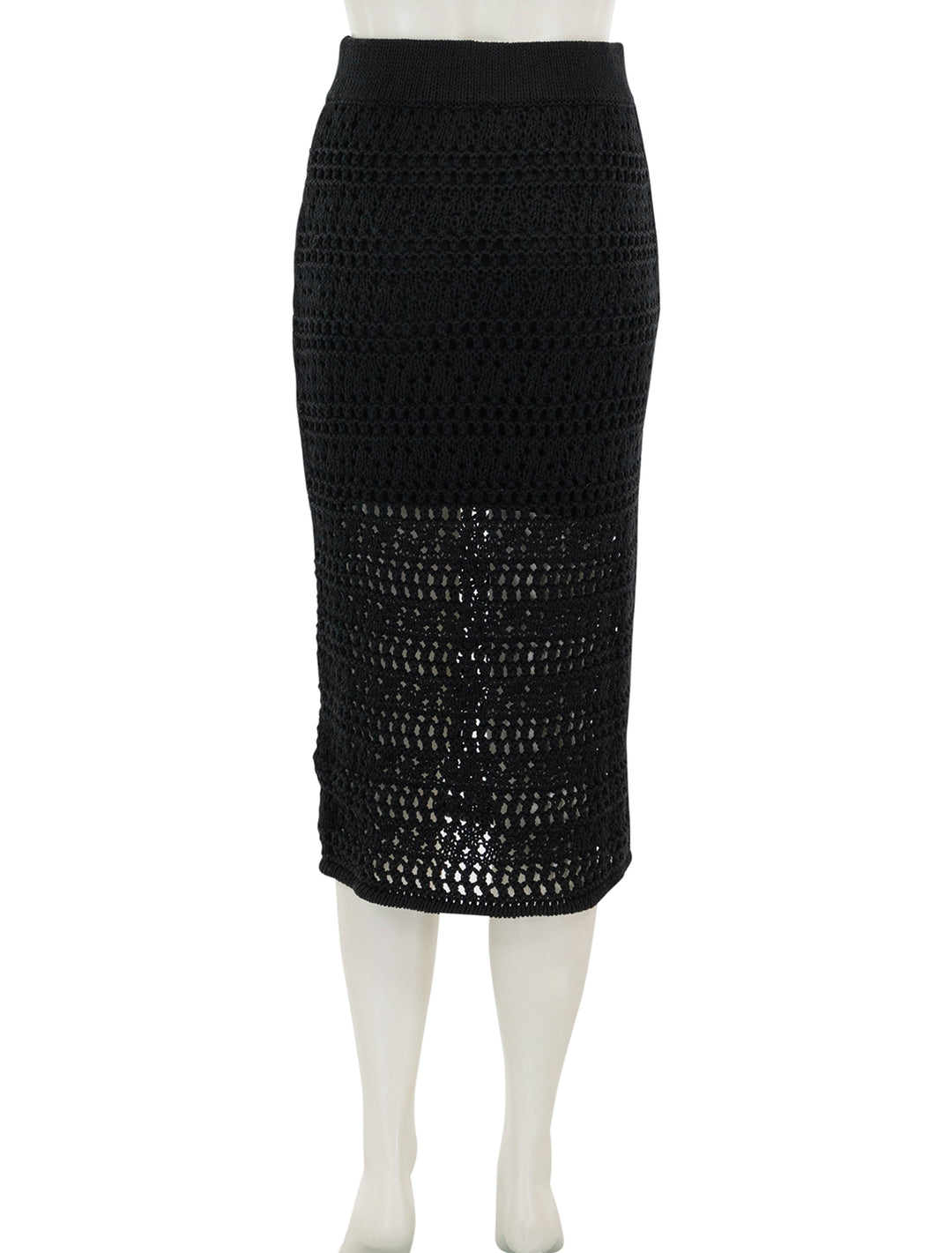 back view of driana crochet skirt in black