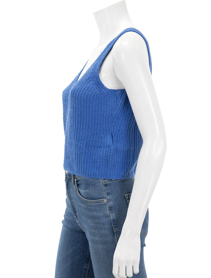 Side view of Nation LTD's cece sweater tank in palace blue.