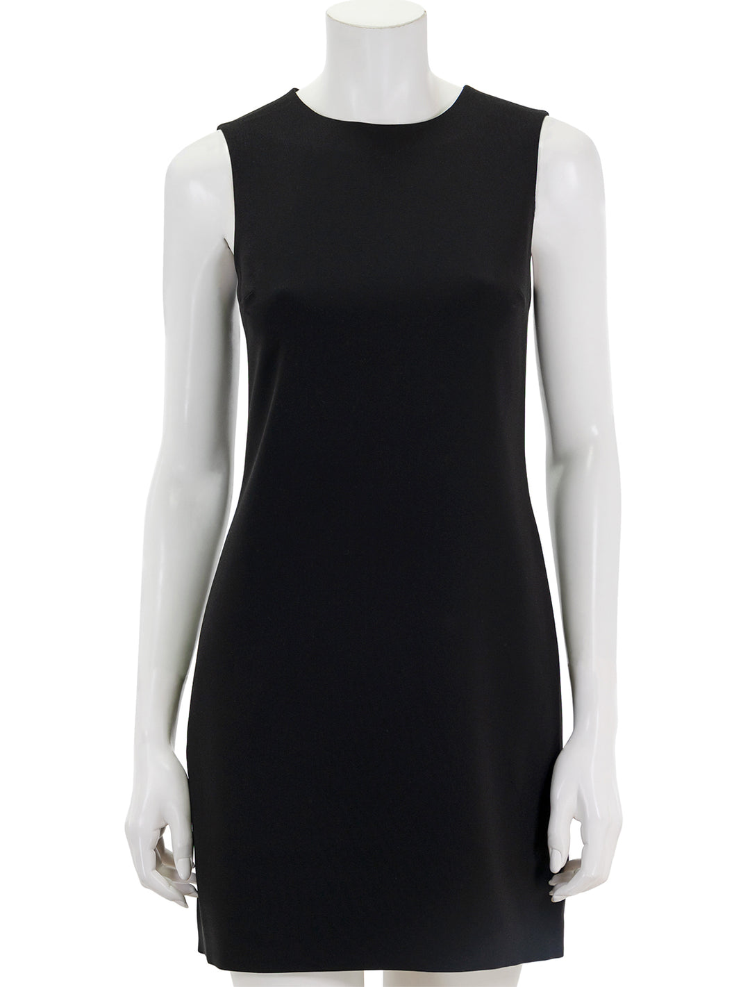 Front view of Theory's the effortless shiftdress in admirable crepe black.