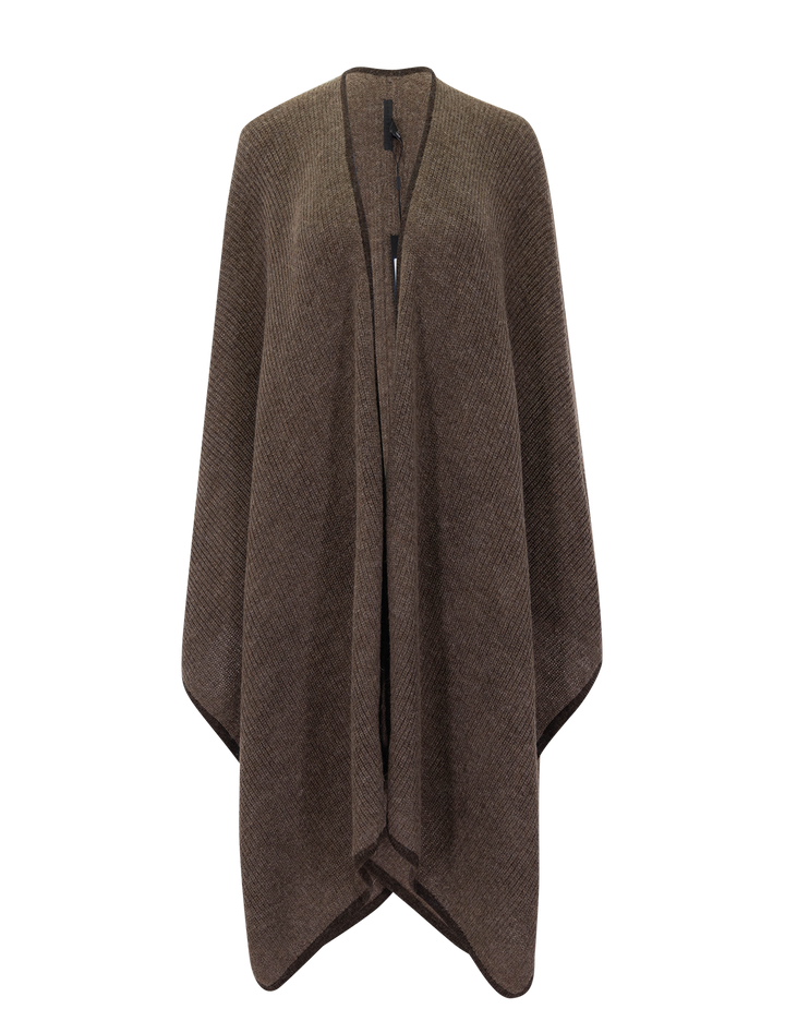fisherman blanket shawl in brown heather
