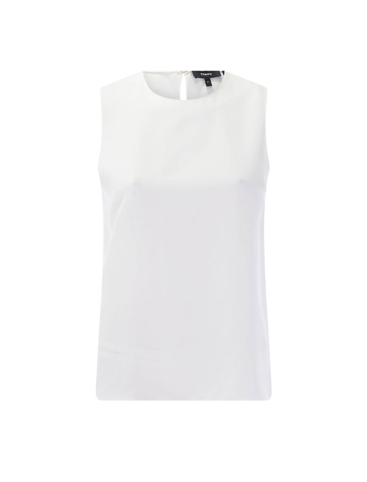 the sleeveless shell in ivory