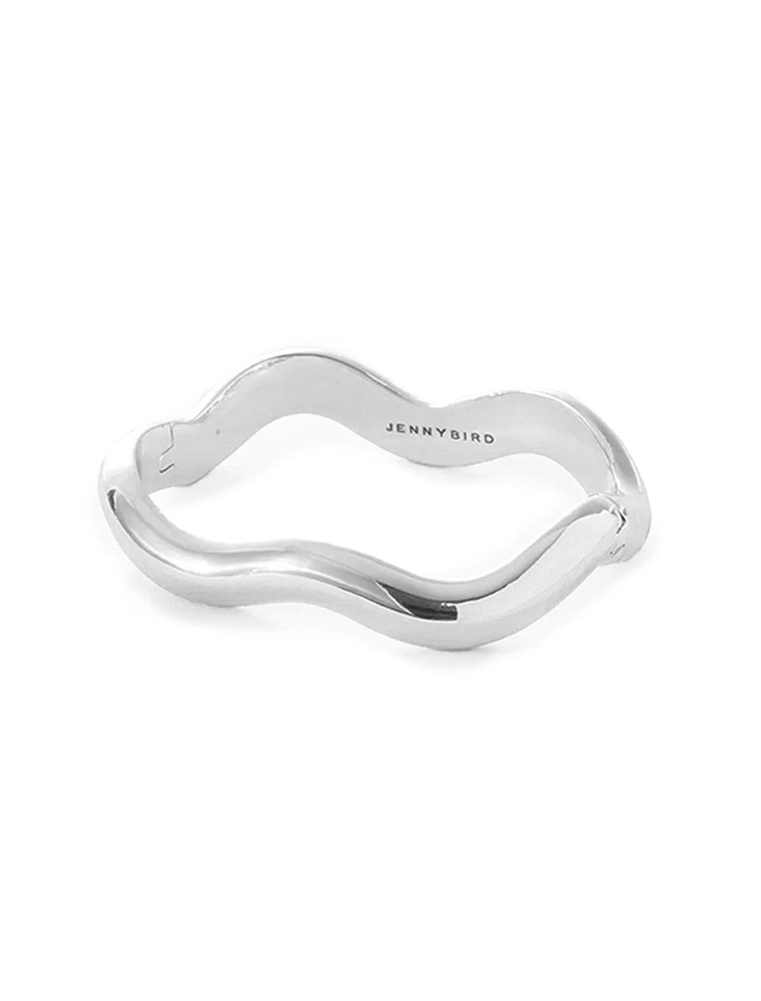 Front view of Jenny Bird's ola bangle in silver.