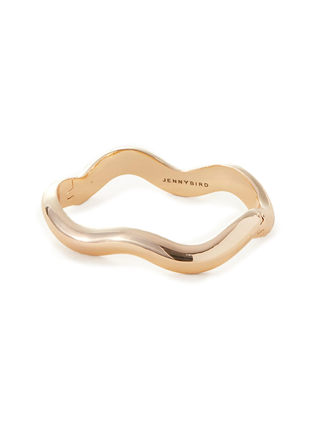 Front view of Jenny Bird's ola bangle in gold.