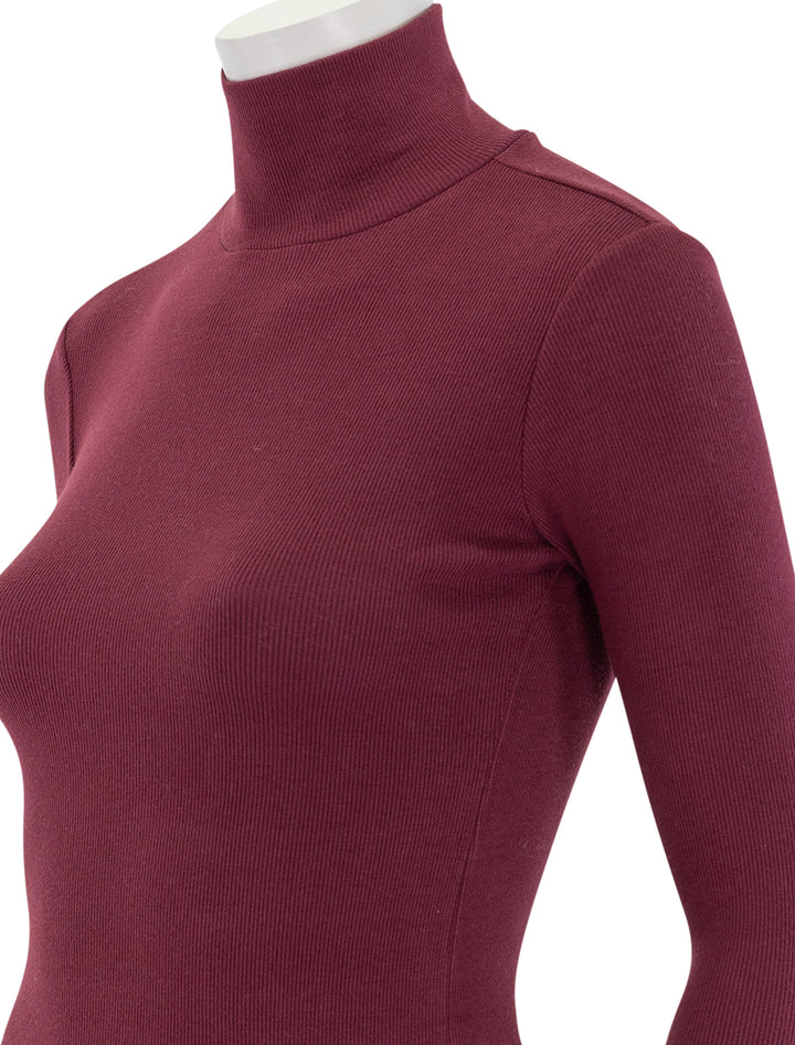 hayden luxe ribbed turtleneck in cranberry