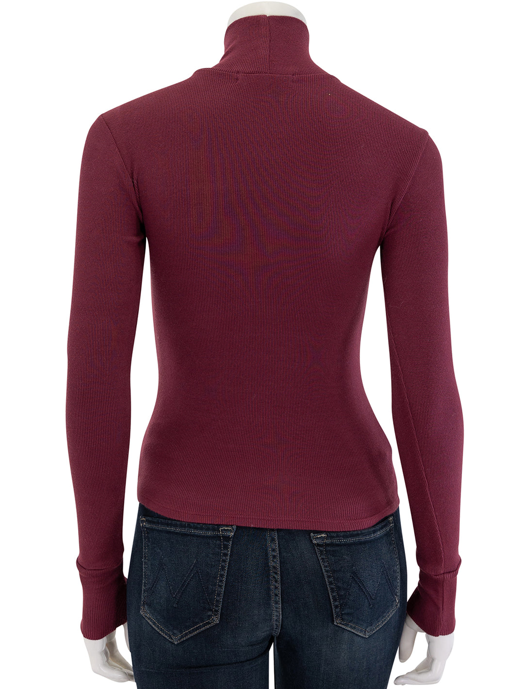 hayden luxe ribbed turtleneck in cranberry