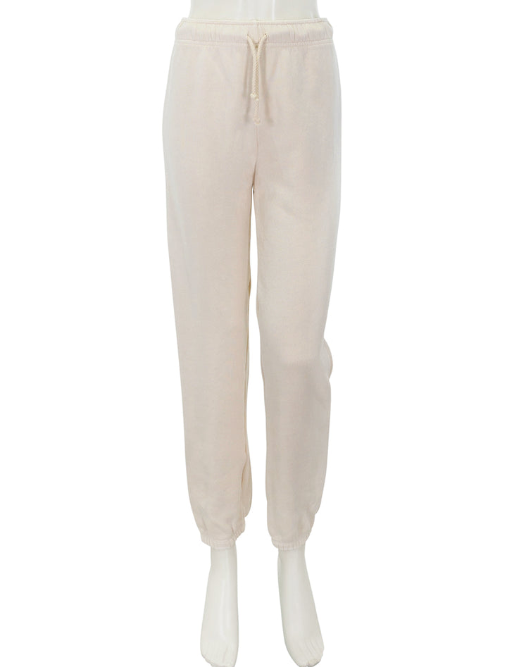 Front view of Perfectwhitetee's michelle fleece jogger in sugar.