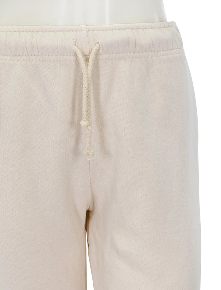 Close-up view of Perfectwhitetee's michelle fleece jogger in sugar.