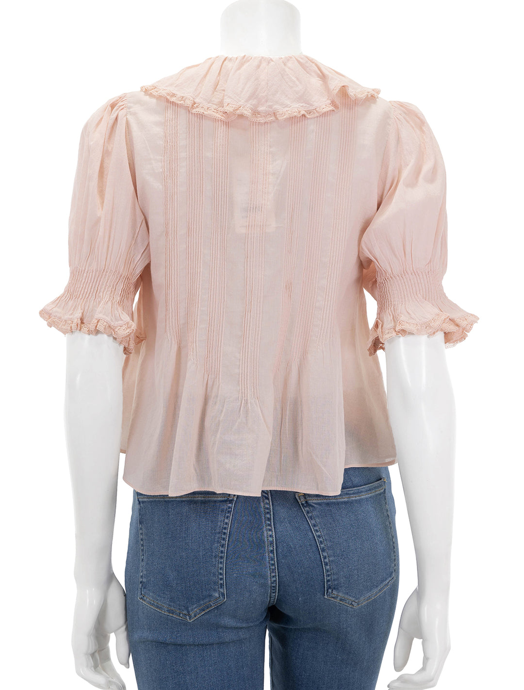 Back view of DOEN's henri top in blush.