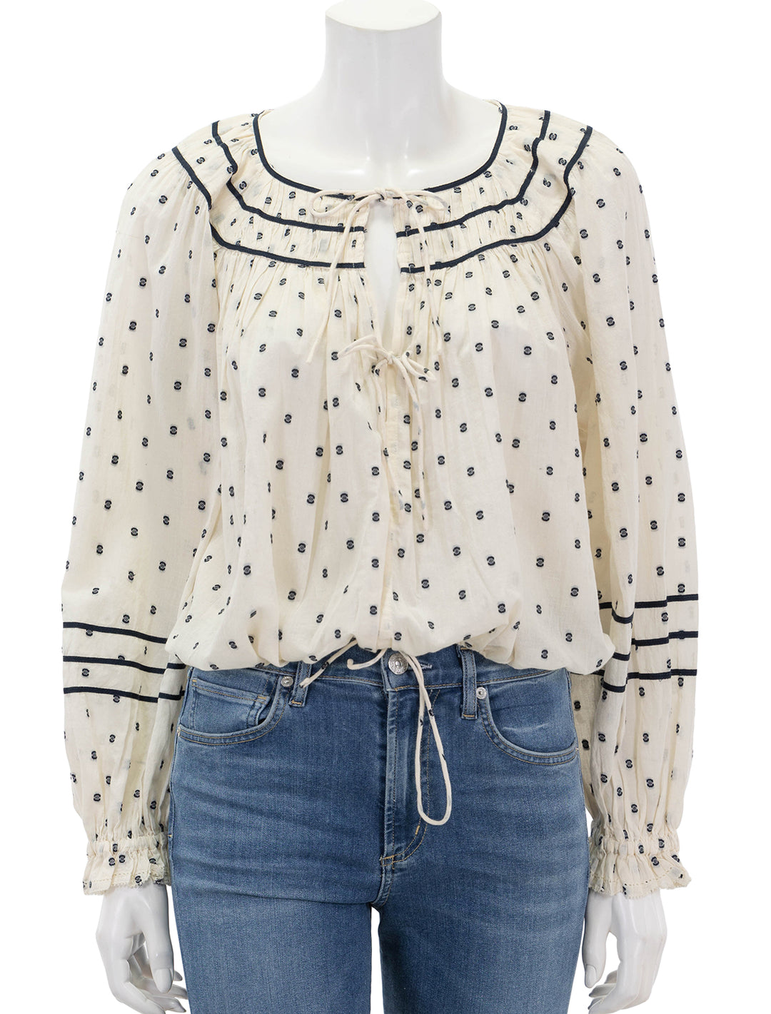 Front view of Ulla Johnson's francoise blouse in ivory.