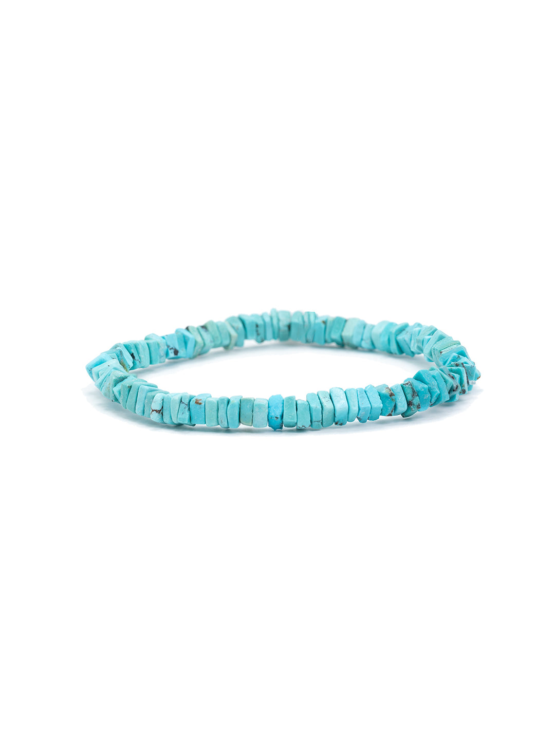 Front view of AV Max's turquoise squares stretch bracelet.