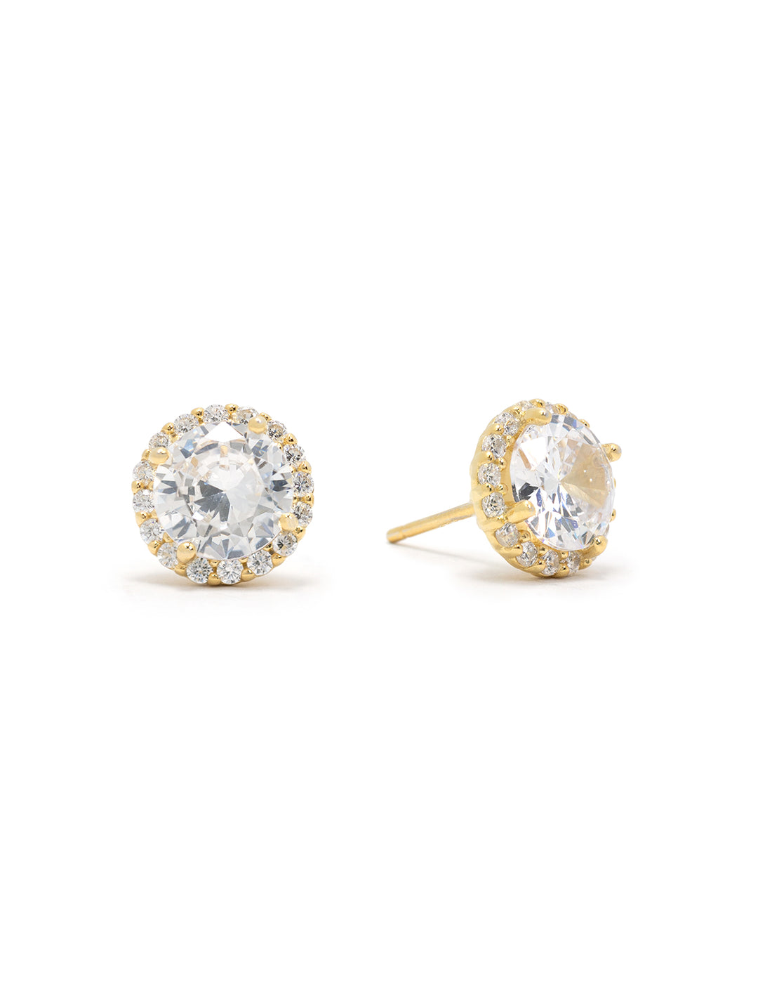 halo studs in gold