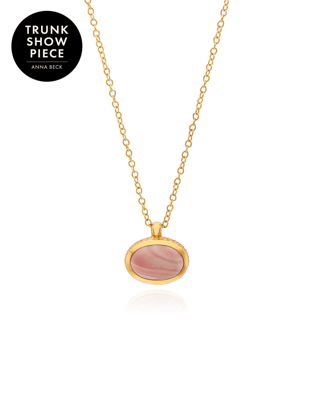 small pink opal pendant necklace in gold