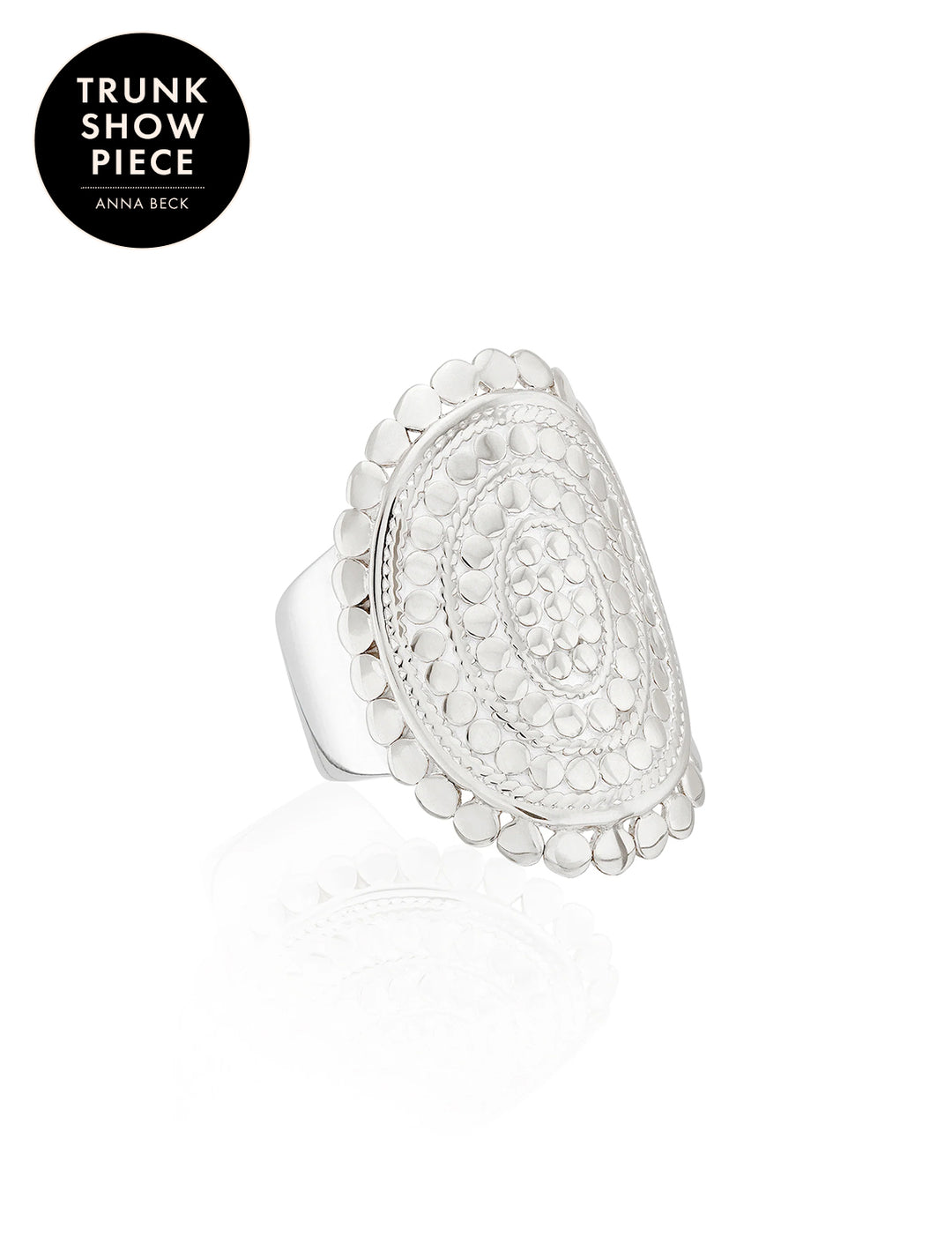 scalloped saddle ring in silver