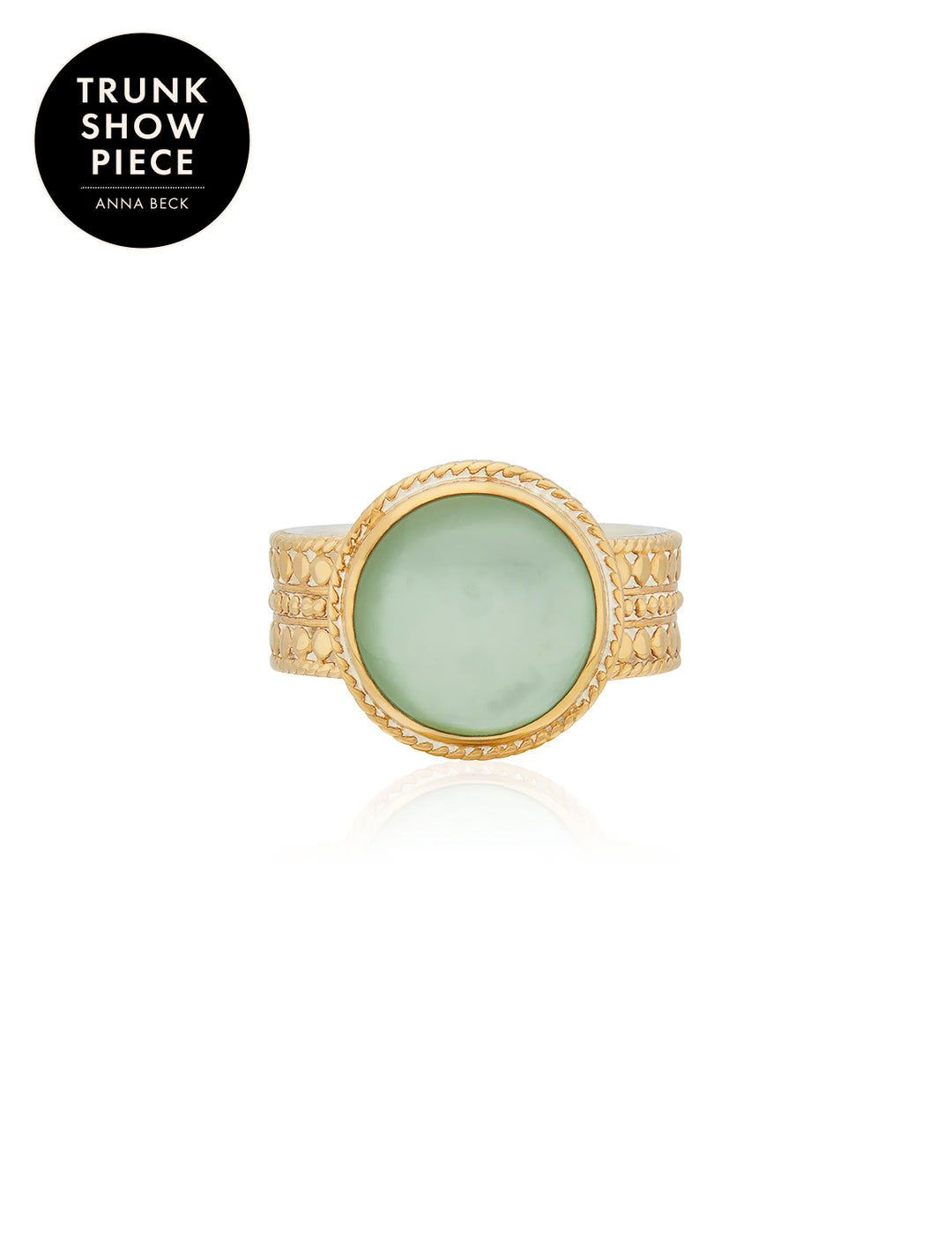 green quartz cocktail ring in gold