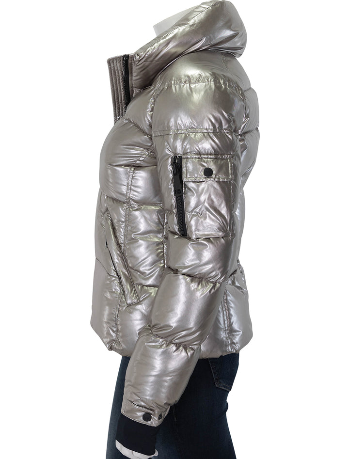 Side view of SAM's freestyle jacket in pyrite.