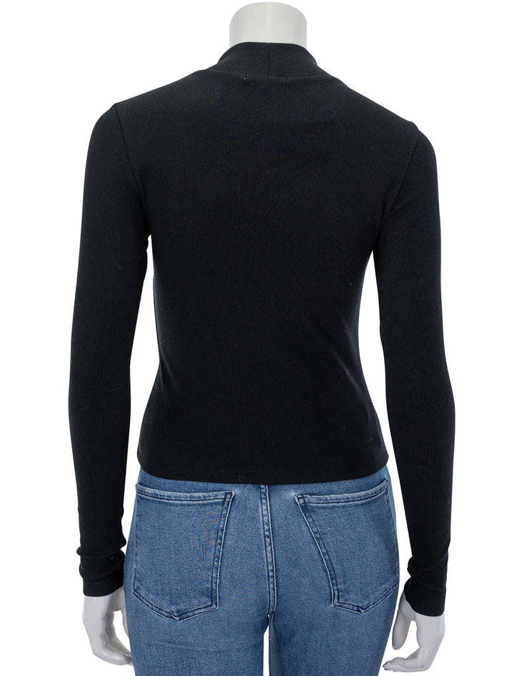 garment dyed lexi mockneck in black