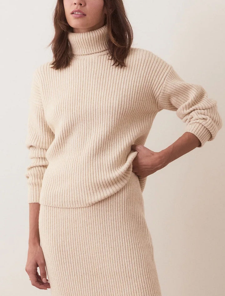 isla knit turtleneck in cream