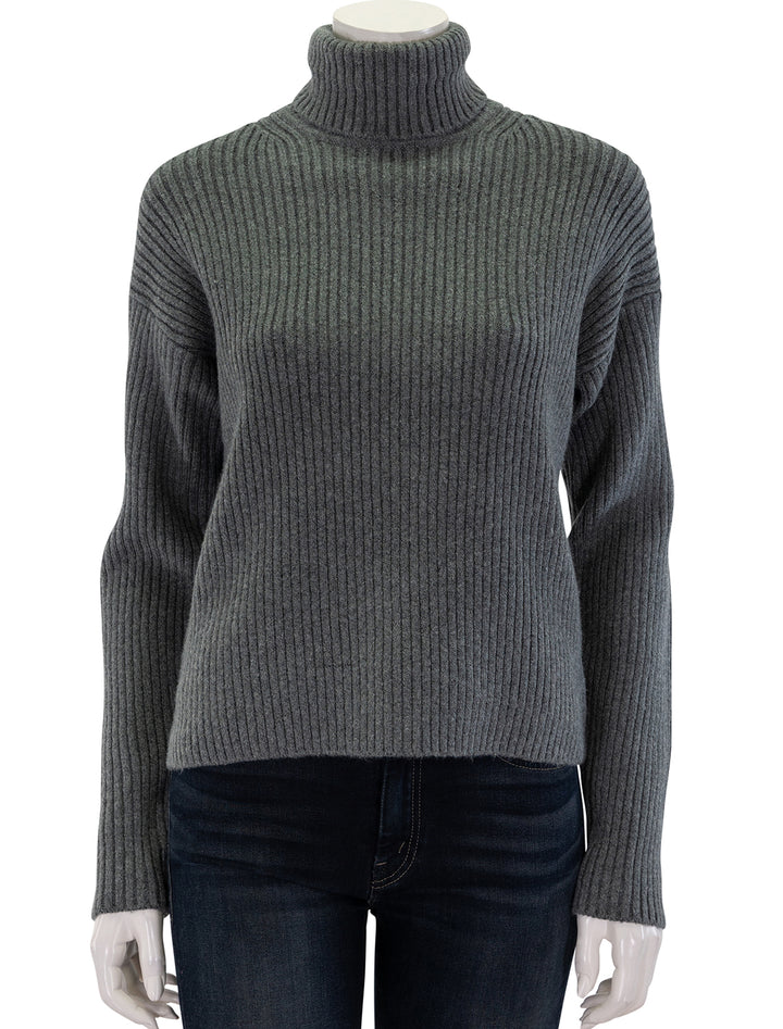 isla knit turtleneck in charcoal