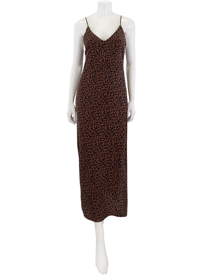 printed slip dress in leopard