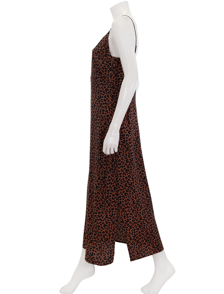 printed slip dress in leopard