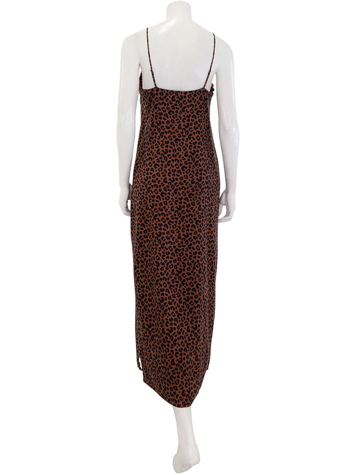 printed slip dress in leopard