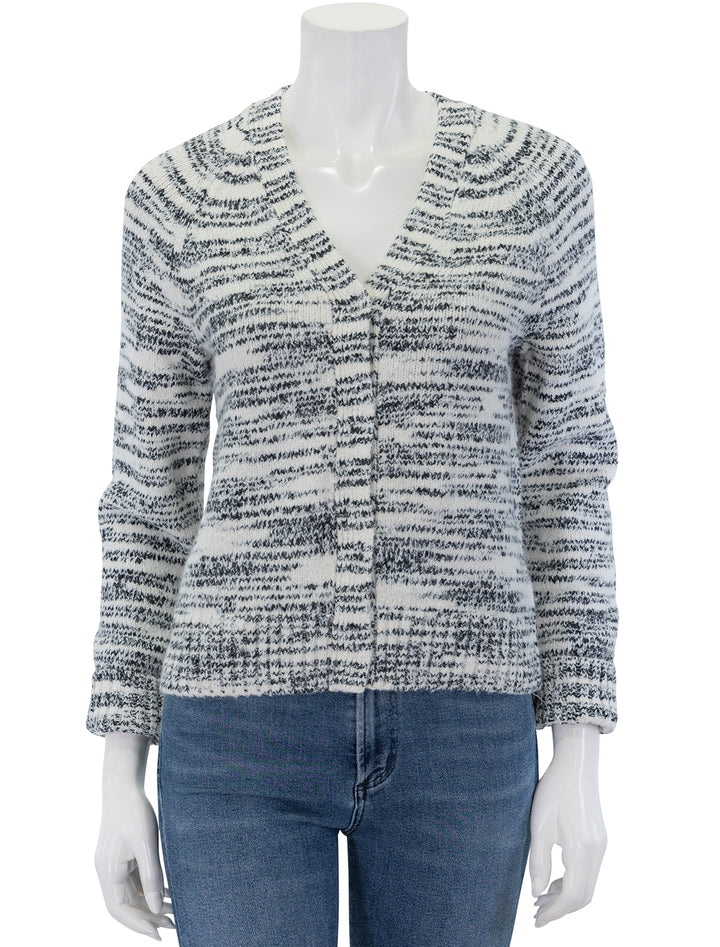 Front view of Lilla P.'s Cotton Blend Space Dye Cardigan.