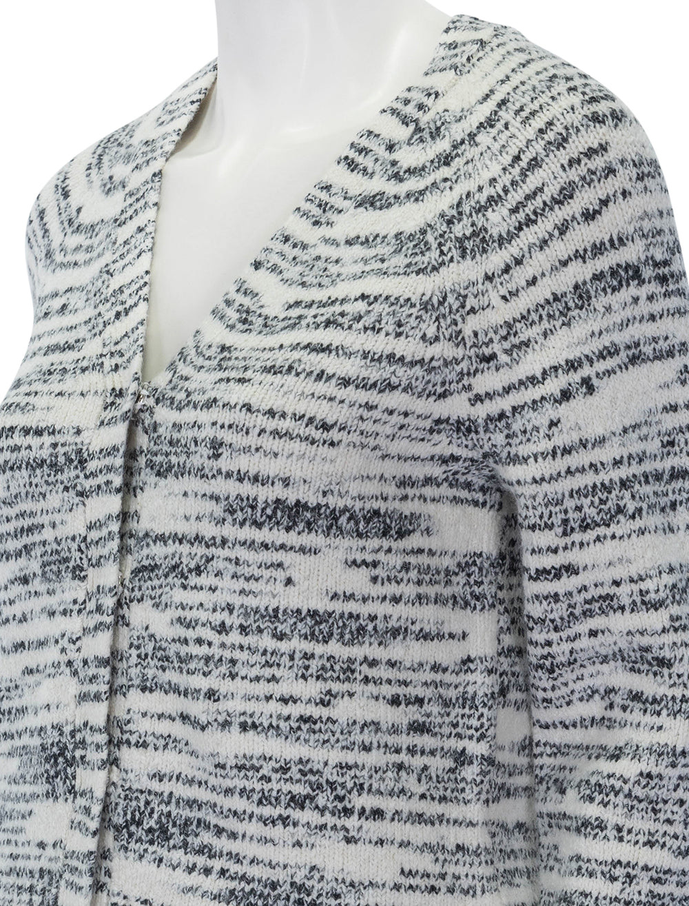 Close-up view of Lilla P.'s Cotton Blend Space Dye Cardigan.