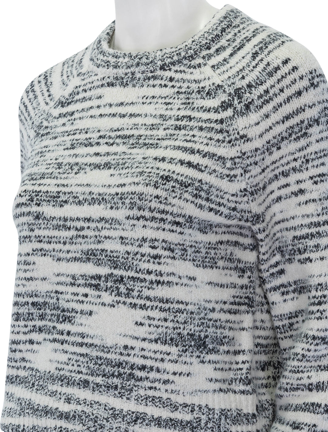 Close-up view of Lilla P.'s Space Dye Raglan Pullover.