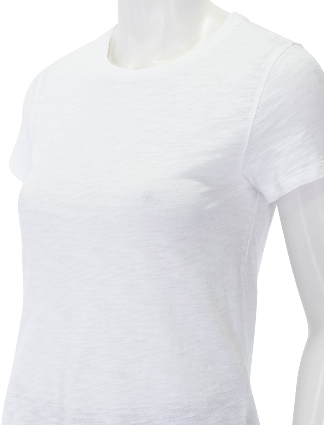 loose slub short sleeve crew neck tee in white