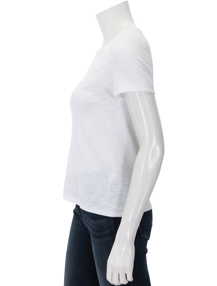 loose slub short sleeve crew neck tee in white