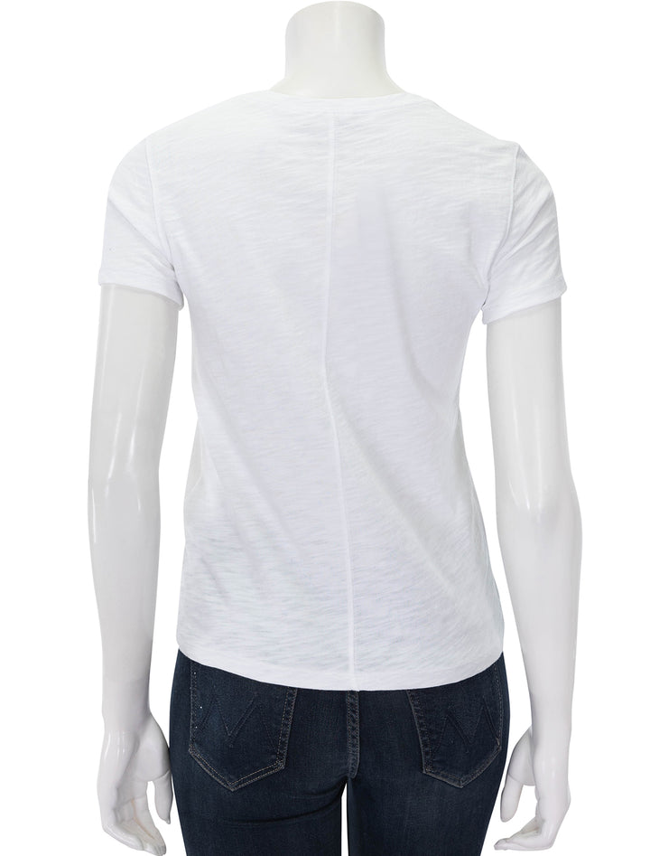 loose slub short sleeve crew neck tee in white