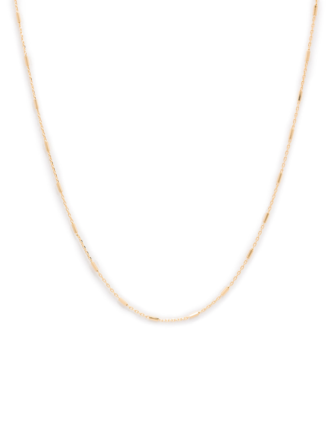 bar and link chain necklace in gold