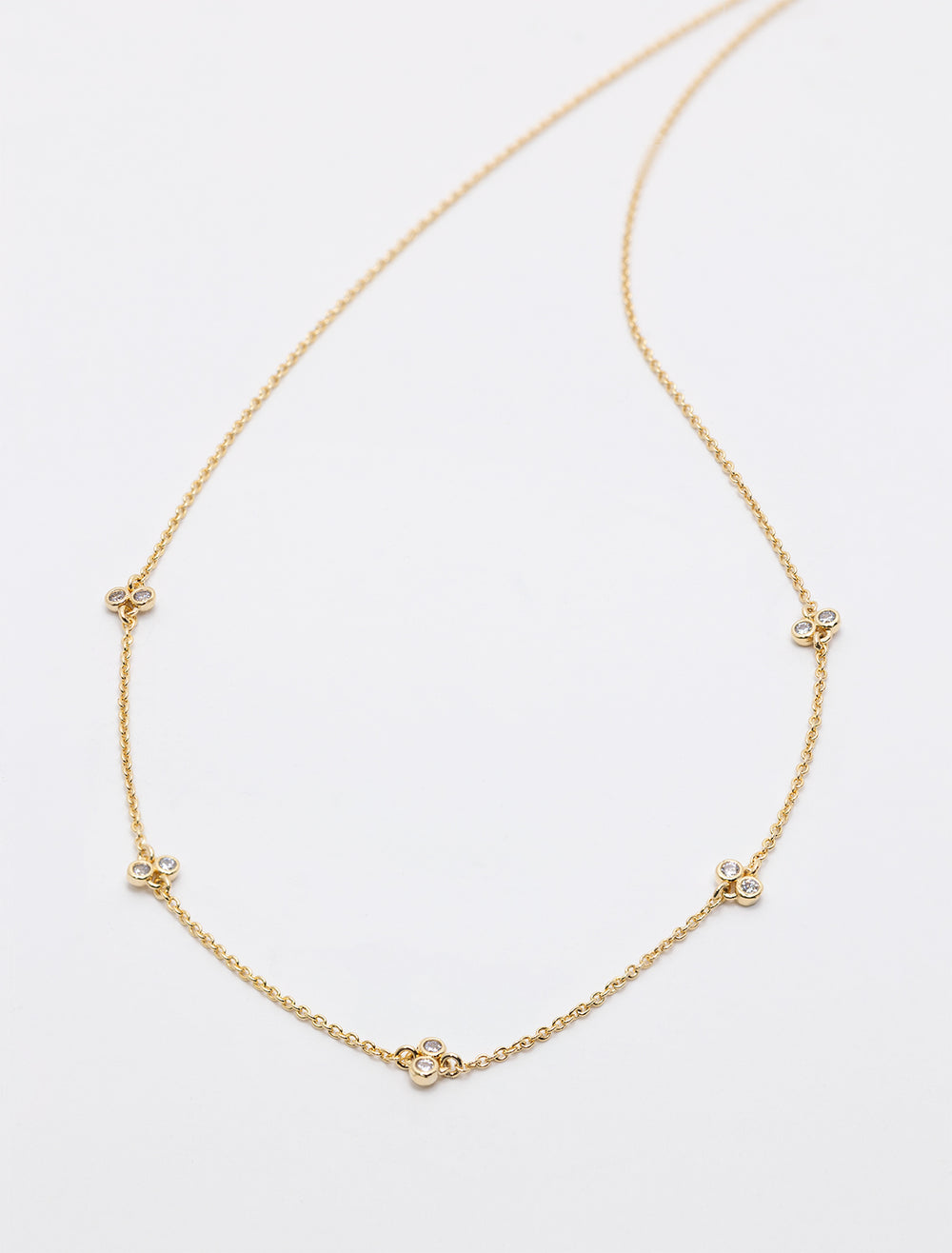 5 station cz necklace in gold (2)