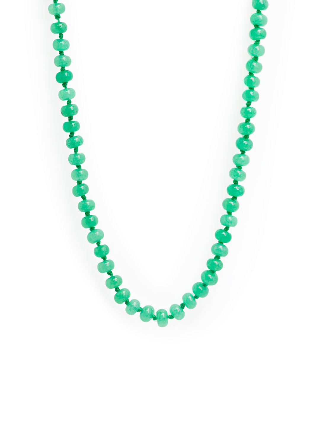 Front view of St. Armands' jade candy necklace.