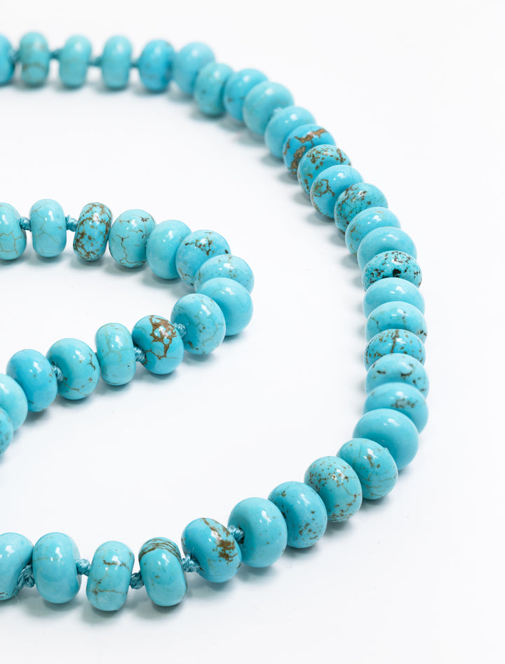 Close-up view of St. Armands' turquoise candy necklace.