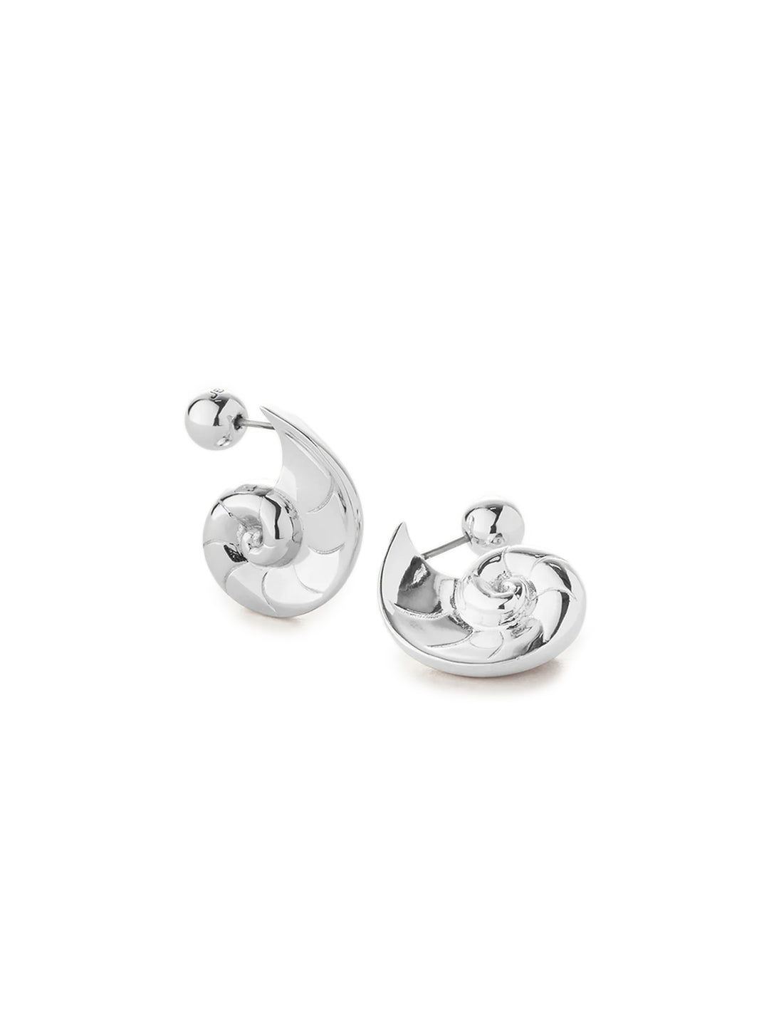 Front view of Jenny Bird's dylan earrings in silver.