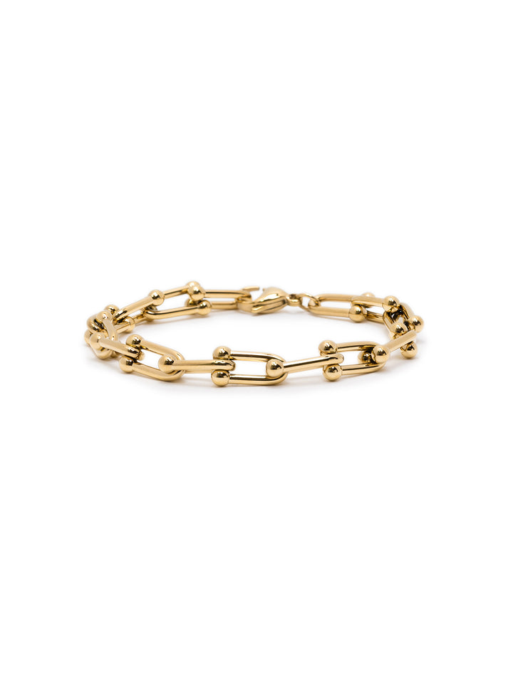 horseshoe chain bracelet in gold