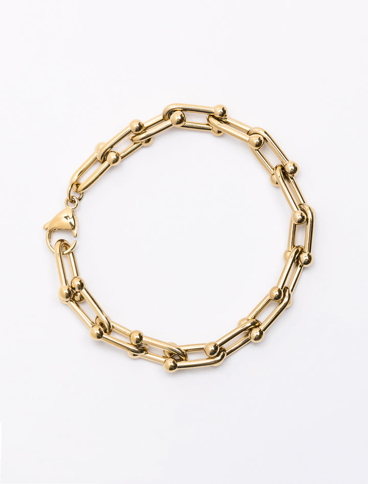 horseshoe chain bracelet in gold (2)