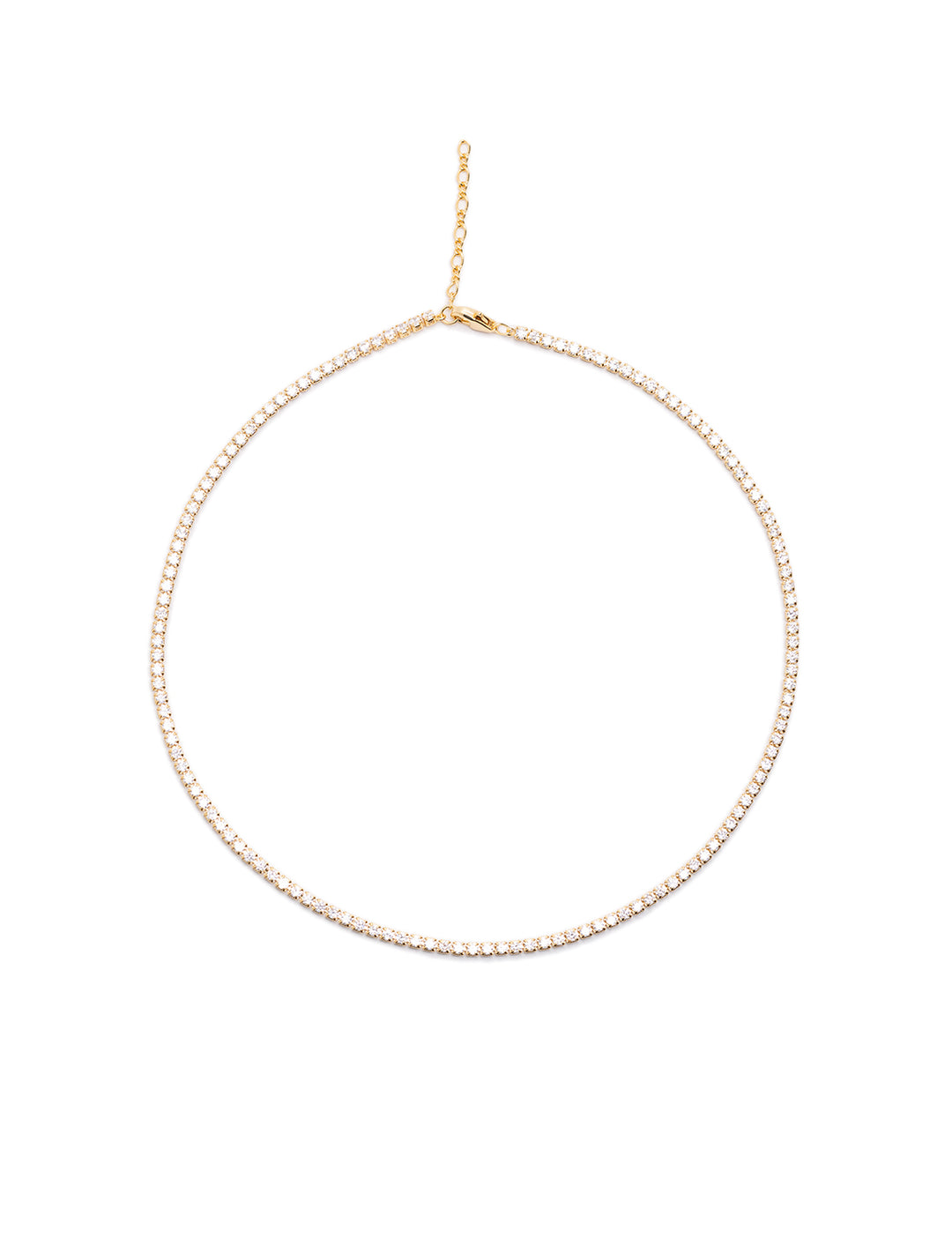 tennis necklace in gold