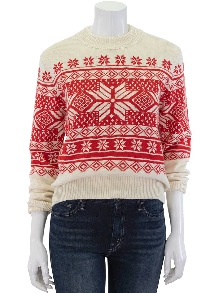 sun valley crew sweater in antique snowflake