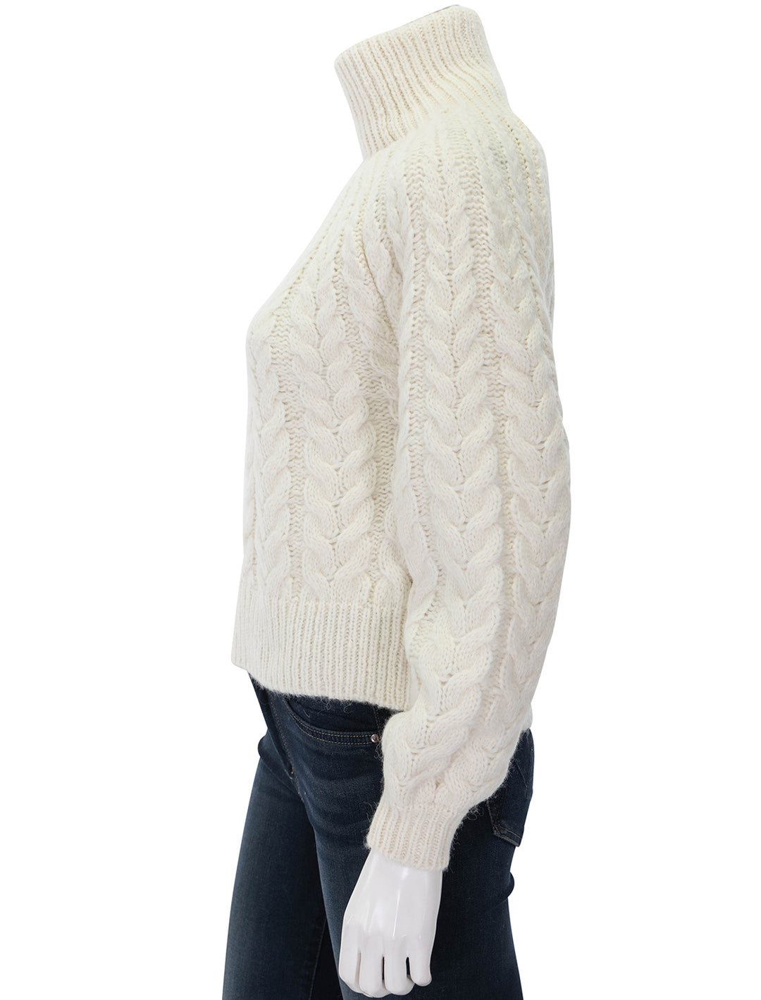 frost cableknit sweater in cream