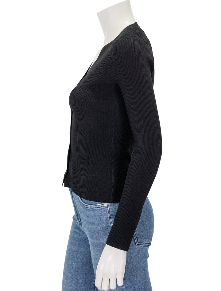 Side view of Splendid's Dita Cardigan in Black.