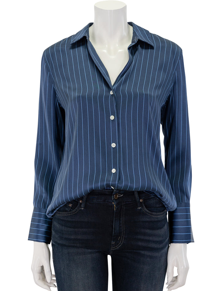 Front view of Rails' dorian blouse in arctic stripe.