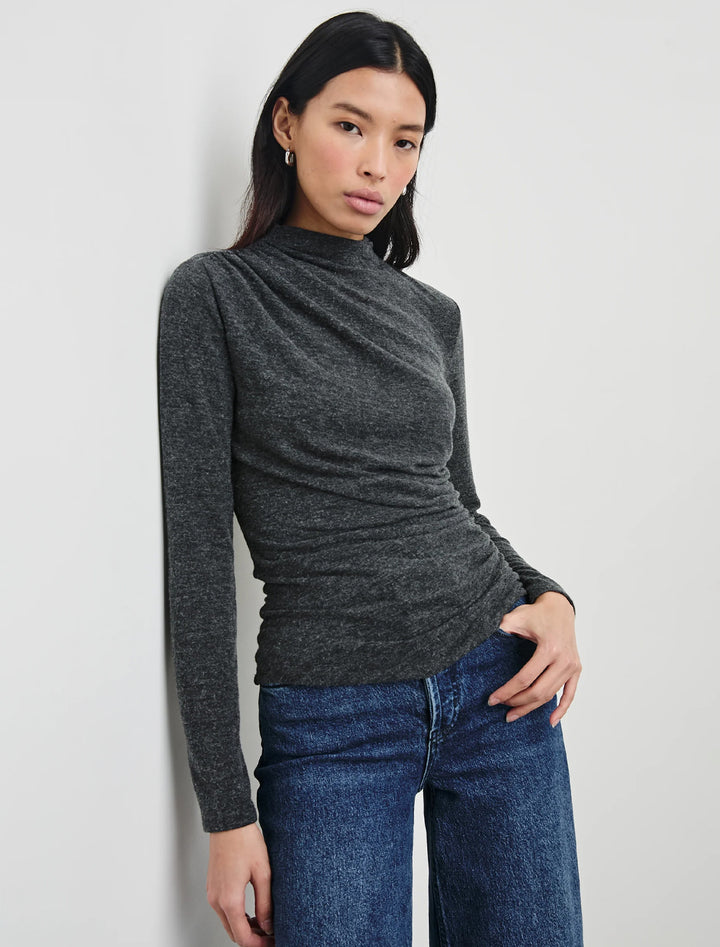 joelle top in charcoal