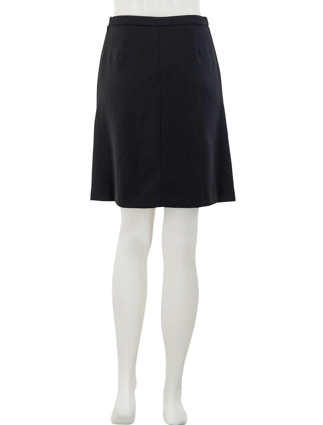 Back view of GANNI's twill suiting skirt in black.