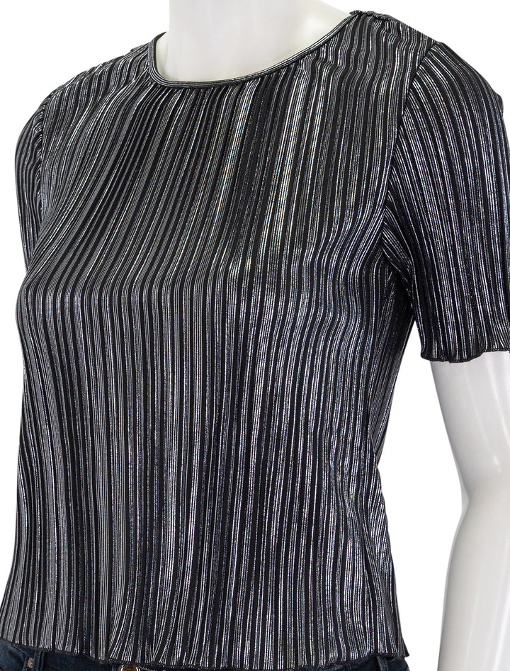 goldie pleated tee in gunmetal