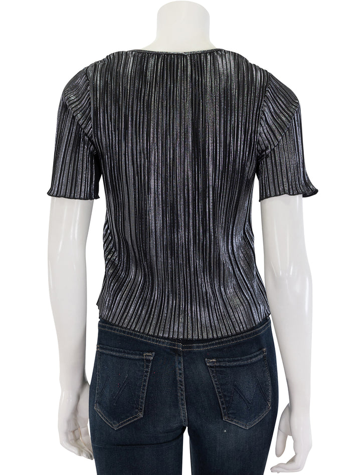 goldie pleated tee in gunmetal